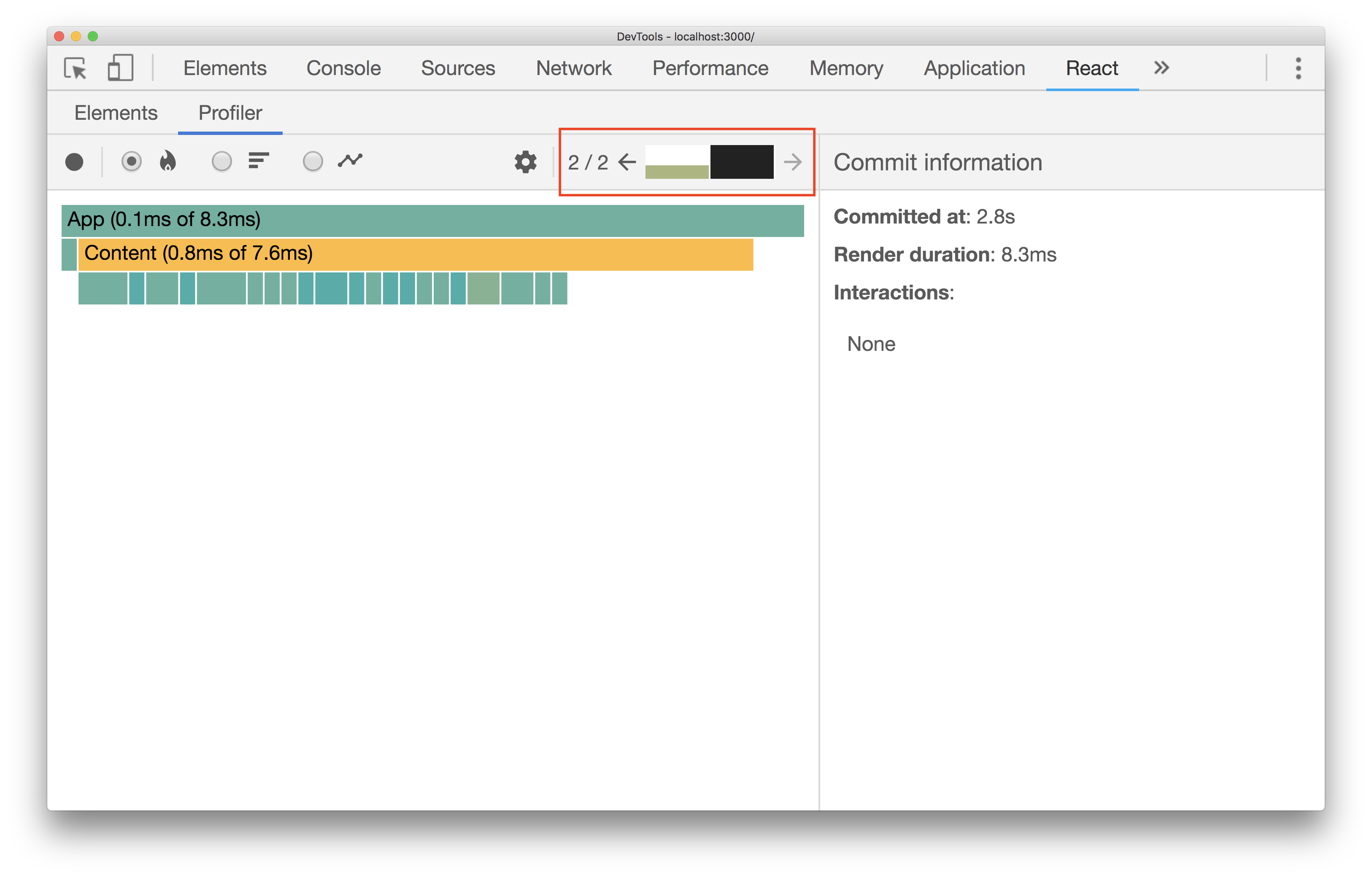Profiler Commit Chart Profiler Commit Chart